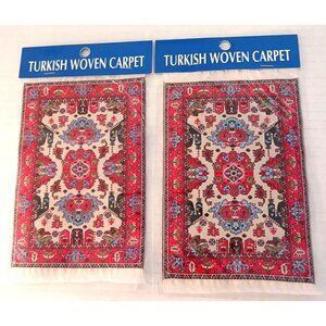 Dollhouse Miniature Turkish Woven Carpet Rug Lot of 2 New! Small House Sealed